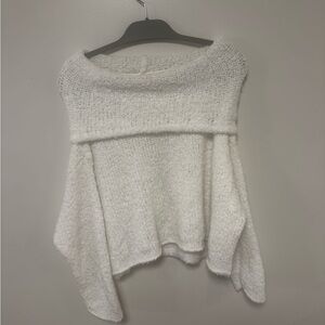 Free People Off the Shoulder White Sweater